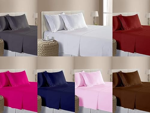 Miniatura 2 de Juego de sábanas de 800 hilos de 4 piezas, 100% algodón, color gris oscuro, sábanas cortas tamaño Queen, algodón de fibra larga, 1 sábana bajera, 1