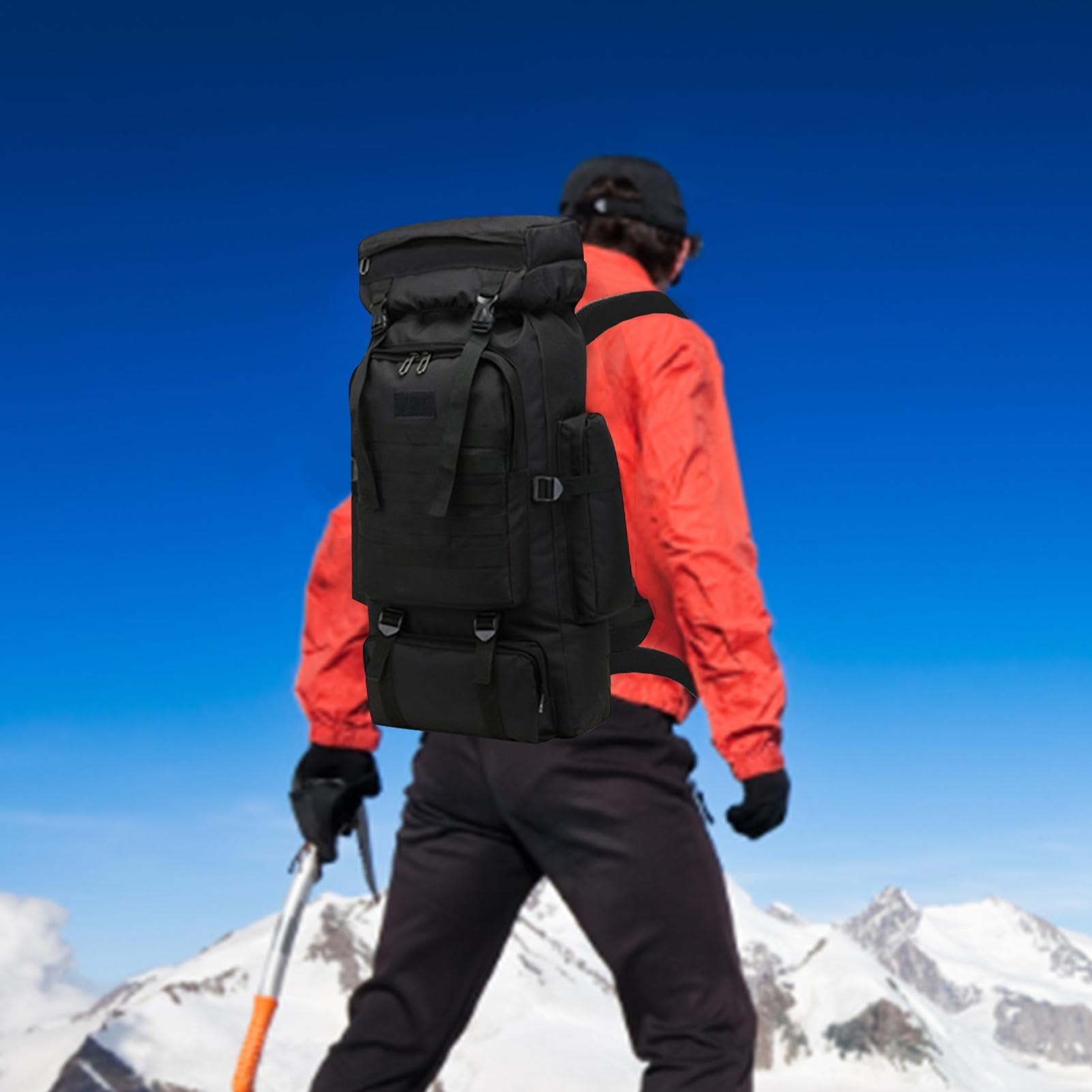 Sac à dos militaire tactique 80 L, sac à dos imperméable et résistant pour toutes les aventures en tout terrain, grand sac de transport de matériel de survie pour le camping et les expéditions