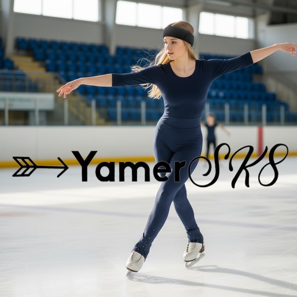 Padded Headband for Figure Skating, Black (Large)