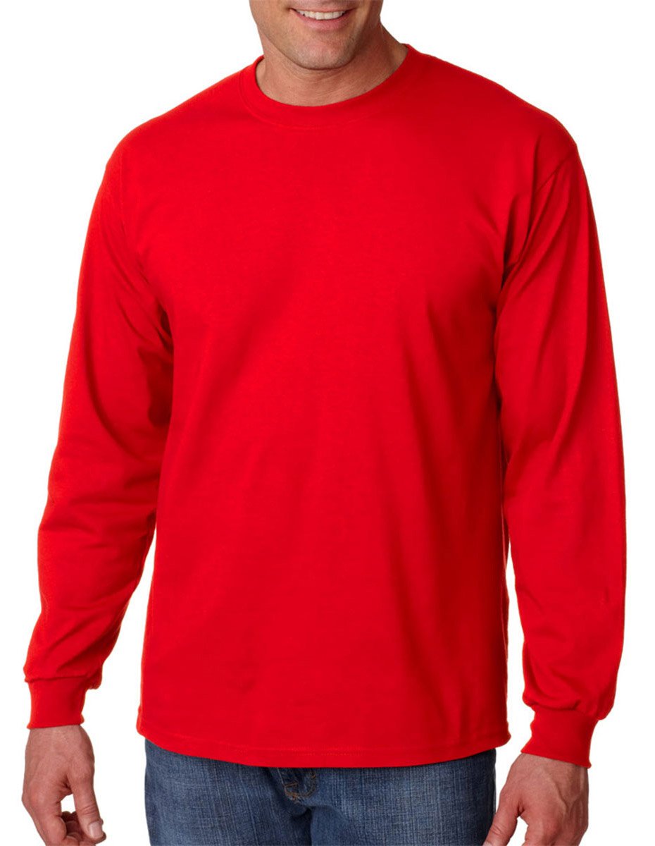 Gildan Ultra Cotton 6 oz. Long-Sleeve T-Shirt (G240)- RED,2XL