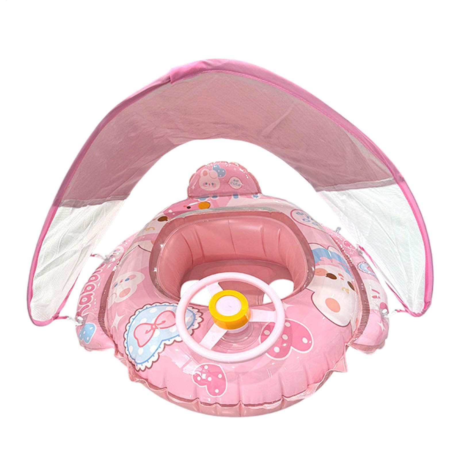 Bouée enfant avec canopy pour éviter les coups de soleil à la piscine - 8