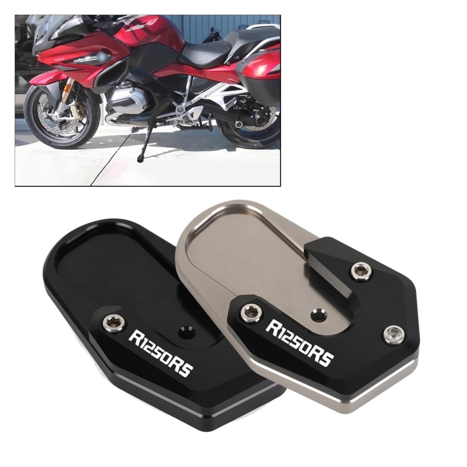 Plaque D'agrandissement Pour Béquille Latérale Moto BMW R1250RT/RS (2019-2023) - Aluminium CNC Antidérapant - 11