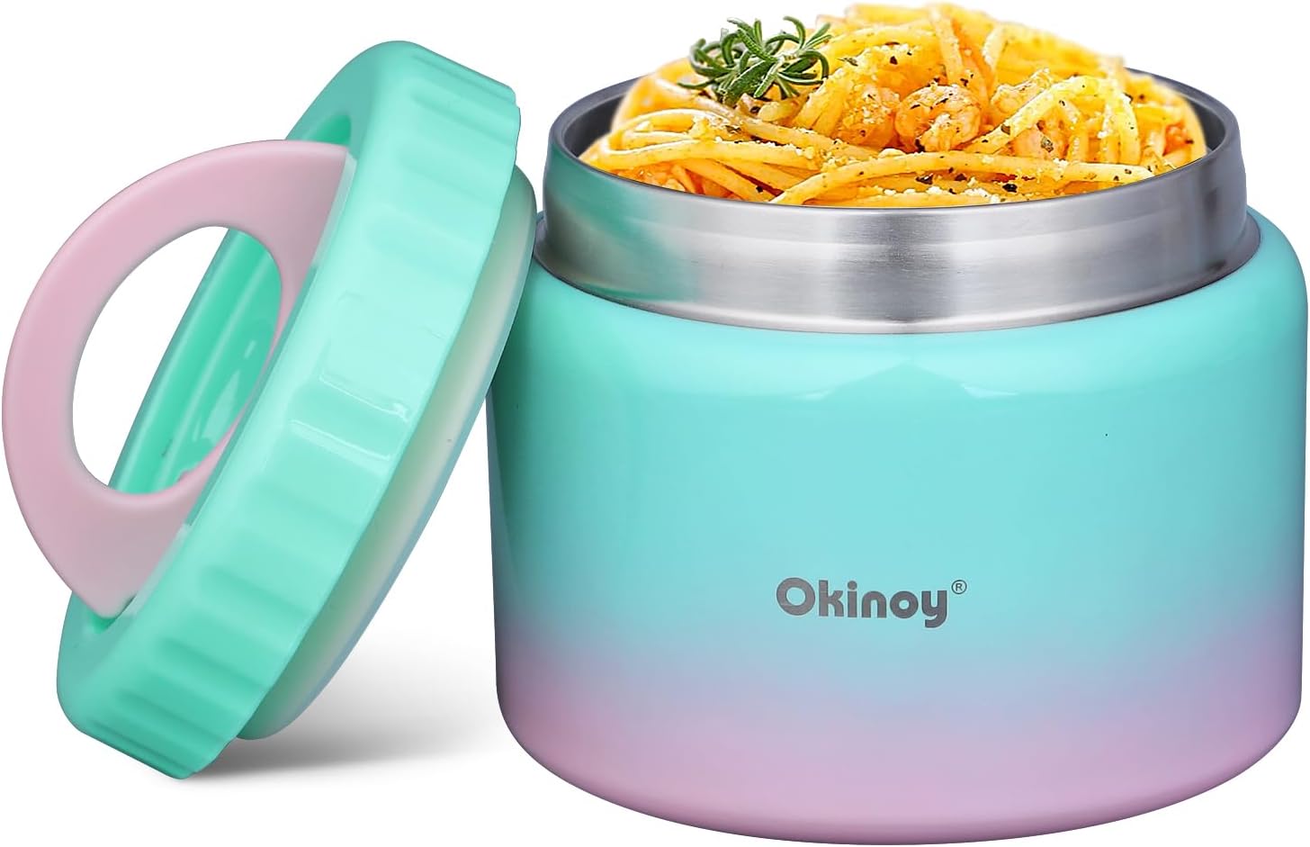 Insulated Thermo Food Jar for Kids - 12 Oz Capacity, Suitable for Hot & Cold Foods, Leak-Proof Vacuum Stainless Steel Design with Wide Mouth for Lunches, Soups and Travel Olive Salmon 12OZ