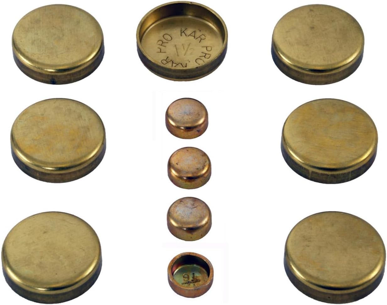 LowPricedAutoParts Brass Freeze Plug Kit (Expansion/Core Plugs) - Fits Ford International 6.8L 6.9L 7.3L IDI & Power Stroke Diesel V8 Engines 1983-2003
