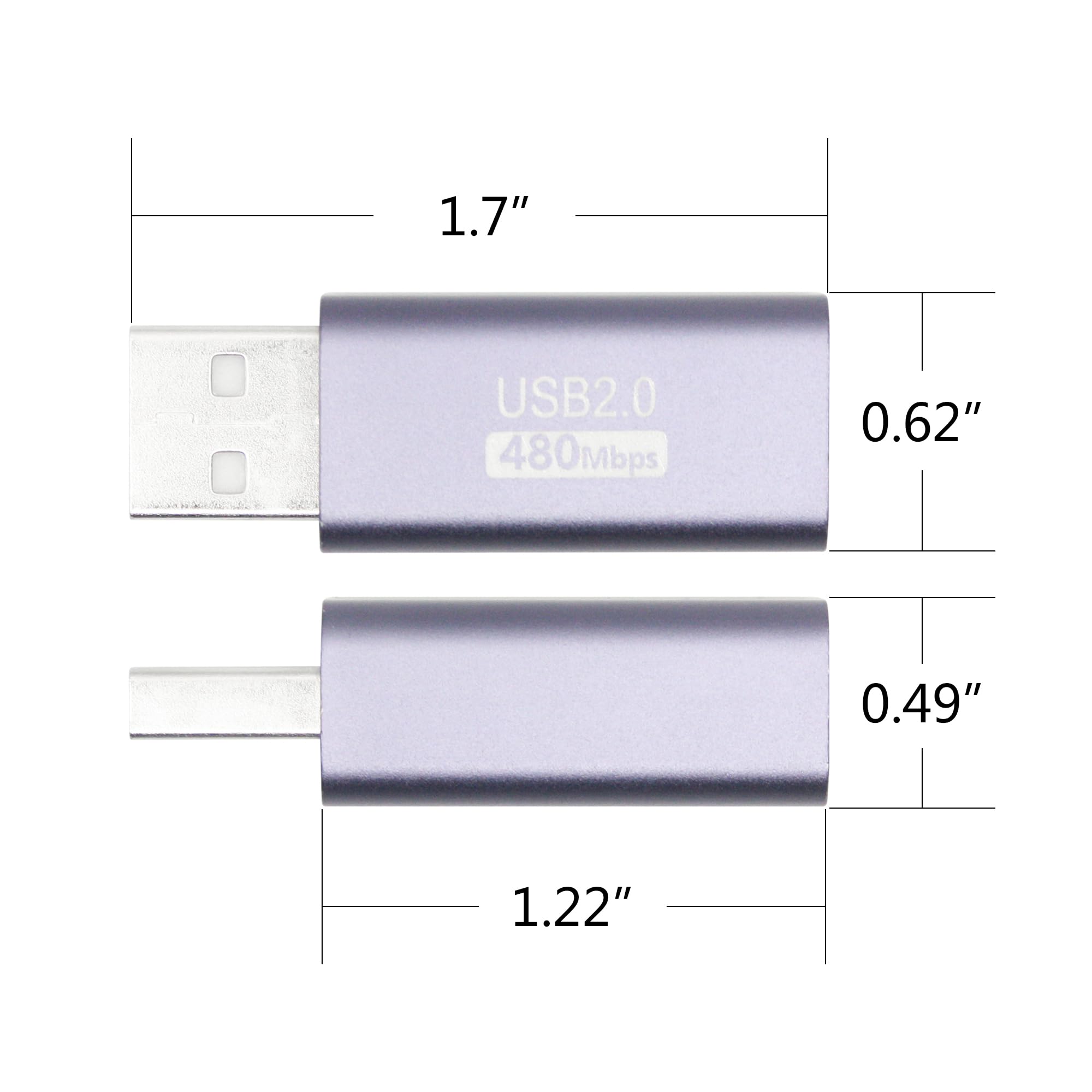 10Gbps Haakse (L/R) USB-C (Female) naar USB-C (male) verleng / koppel