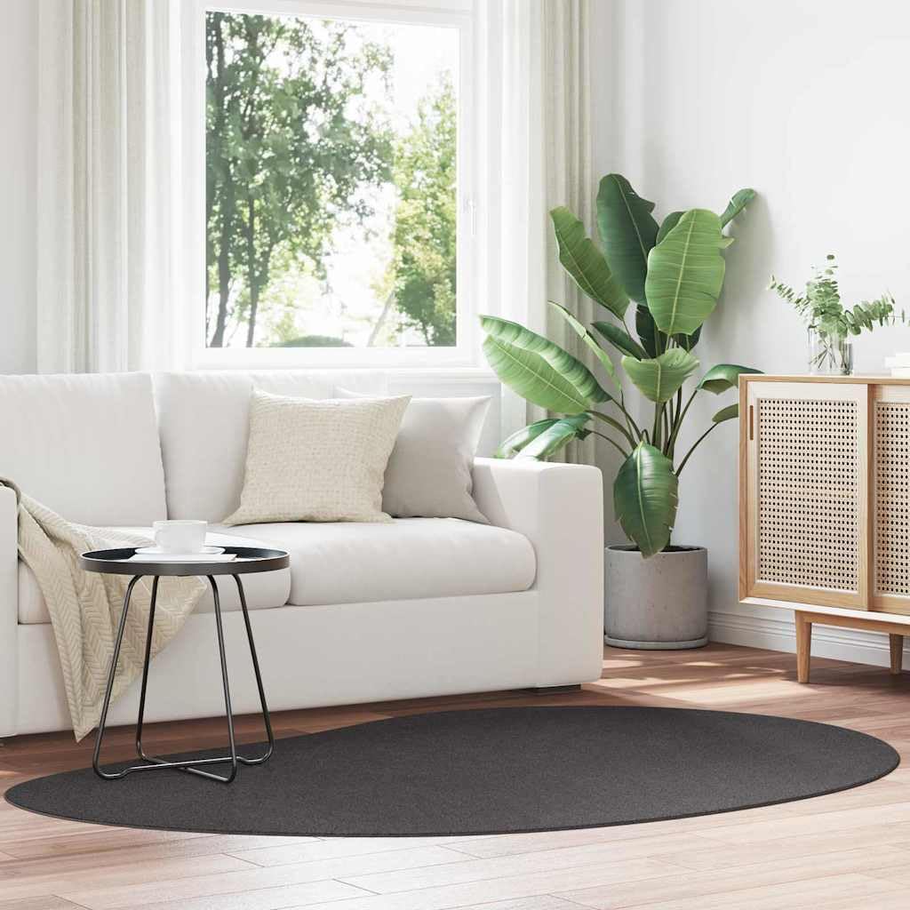 Tapis moderne salon anthracite 140x200 cm lavable en polyester