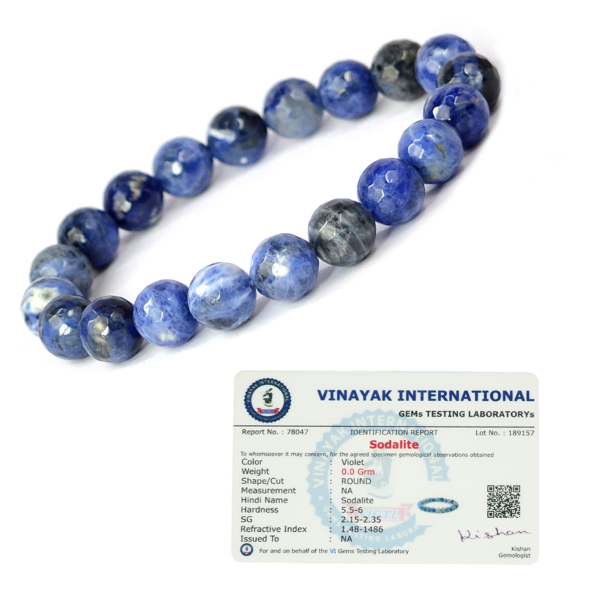 Crystu Natural Certified Sodalite Bracelet Diamond Cut Beads 10mm Crystal Stone Bracelet for Reiki Healing and Crystal Healing Stones (Color : Blue) (B09BV3V7F9) Amazon Price History, Amazon Price Tracker