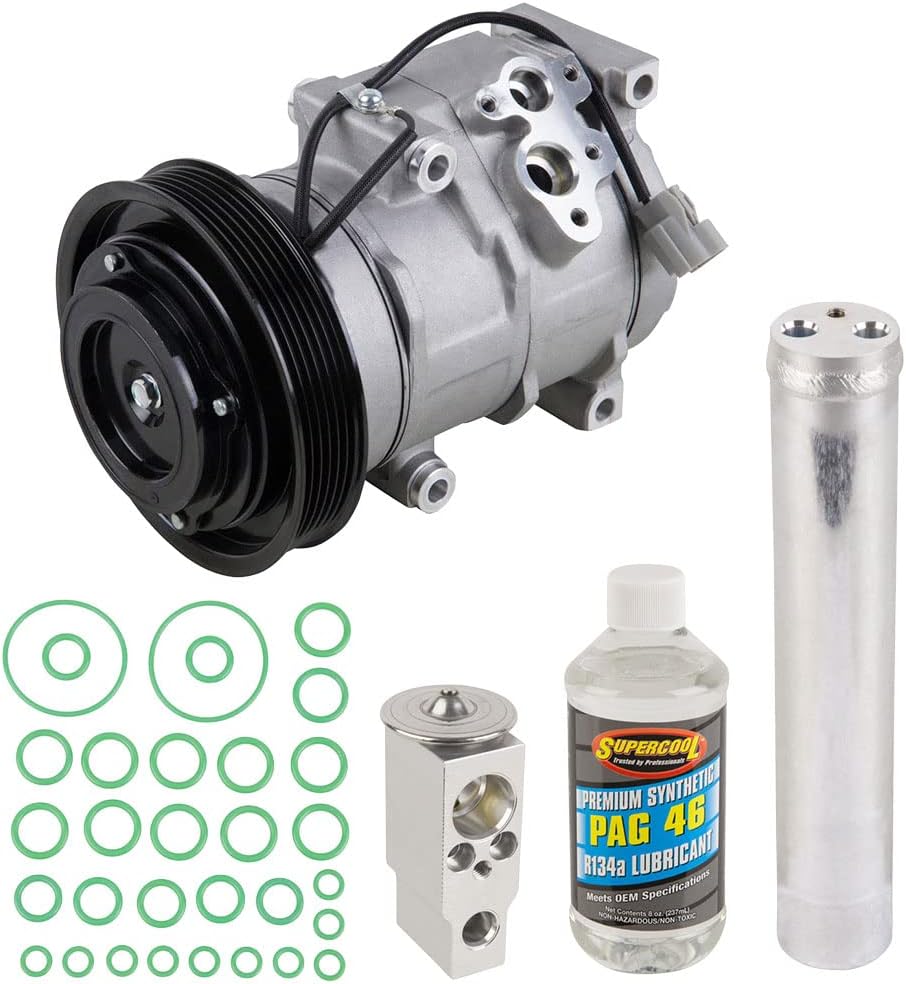 AC Compressor & A/C Kit For Honda Accord Coupe V6 & Acura TL - Includes Drier, Expansion Valve, PAG Oil & O-Rings - BuyAutoParts 60-80261RK New