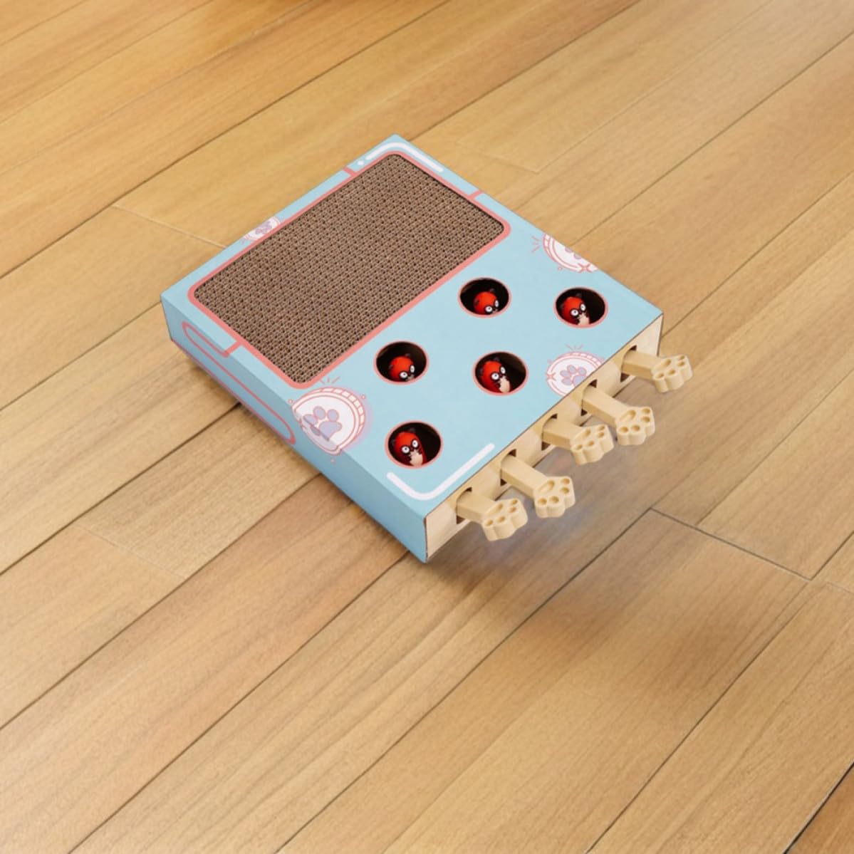 Hemobllo 2 Pezzi Gioco Interattivo per Gatti Tavola Graffiabile in Abs | Cartone Ondulato, Formato Board Portatile, per Viaggio e Esercizio Indoor, Adatto a Pet e Kitten