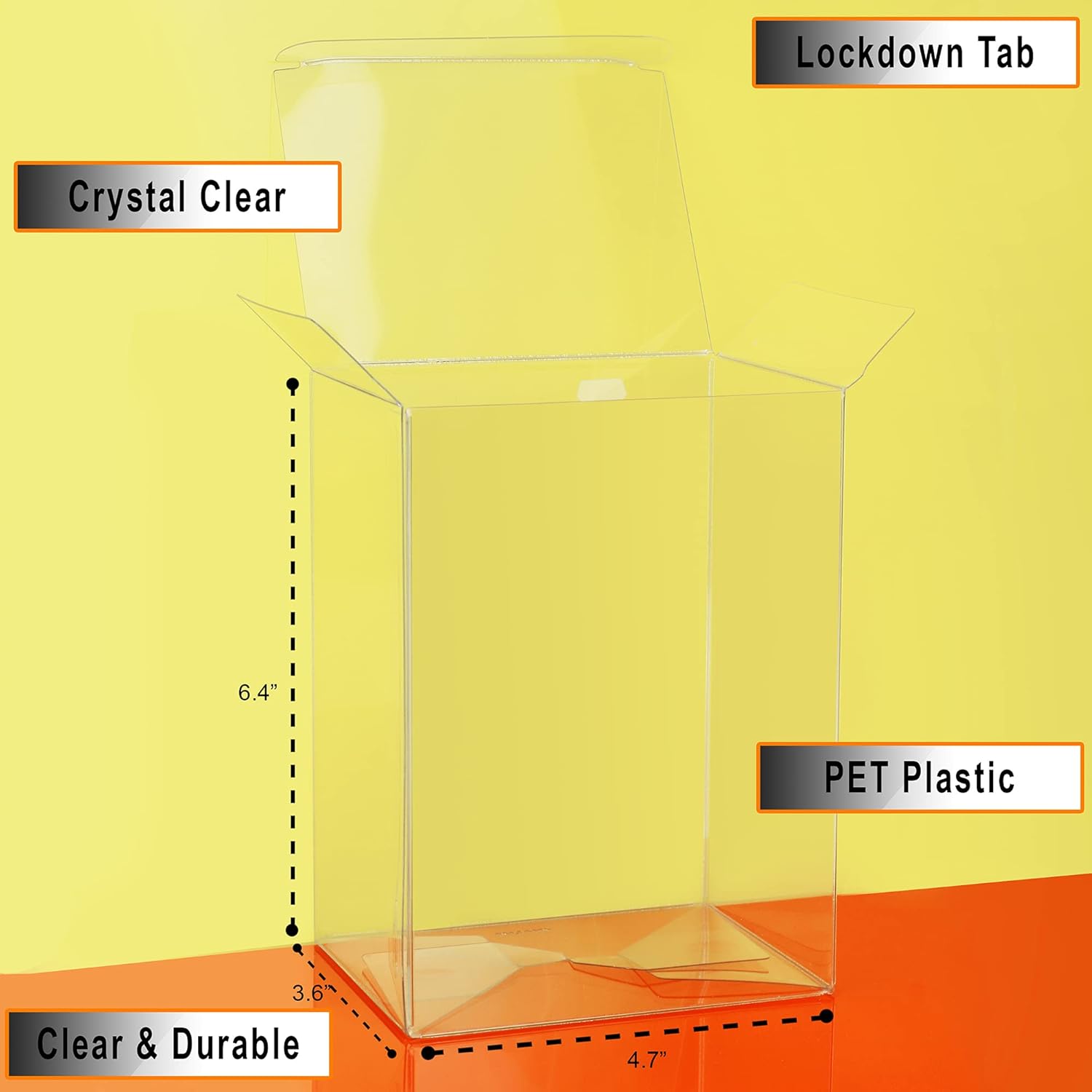 JDS Pop Protector Case for 4 Inch Funko Pop Figures (100 Pack) Strong Extra Thick Crystal Clear Heavy Duty Plastic Display Box - Perfect for Vinyl Figures & Protective Film Locking Tab 100% Recyclable