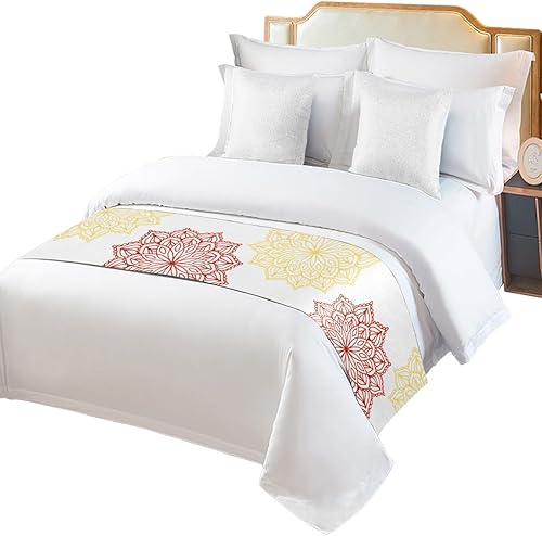 Miniatura 7 de Smile Sunflower Bed Runner Scarf Abstract Chrysanthemum Floral Bedding Scarf Decorative Bed Runners Cover for Home Bedroom Hotel Wedding Room Bed