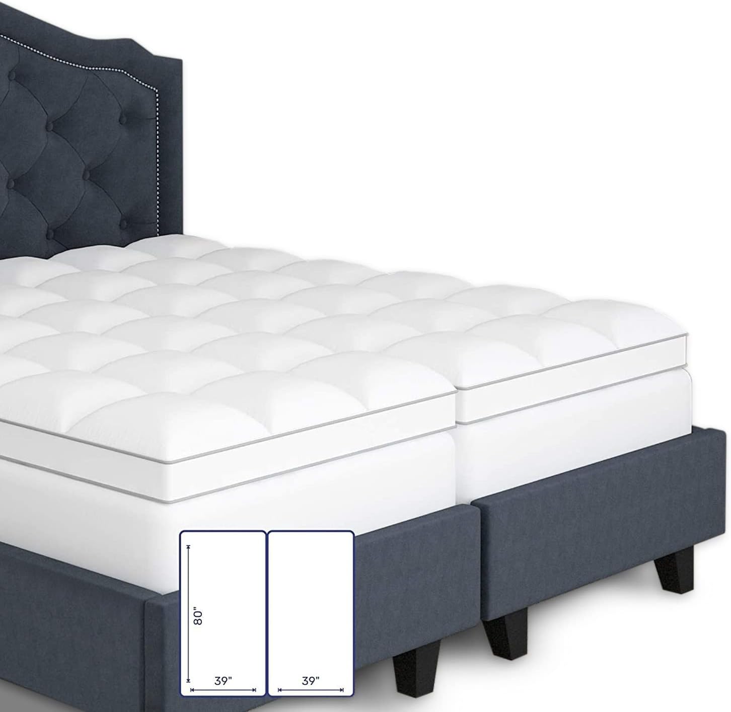 Sleep Mantra TwinXL Mattress Topper Pillow Top 100 Pure Cotton Top