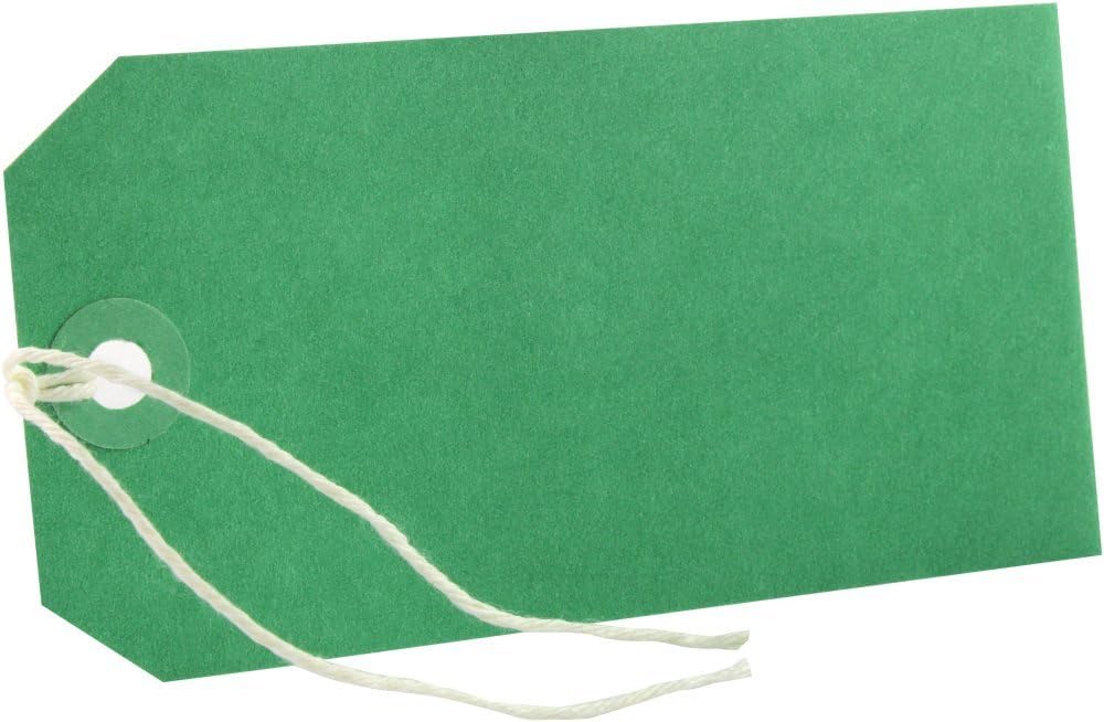 100 GREEN COLOURED LABEL TAGS LUGGAGE CARD 240GSM 120 X 60MM