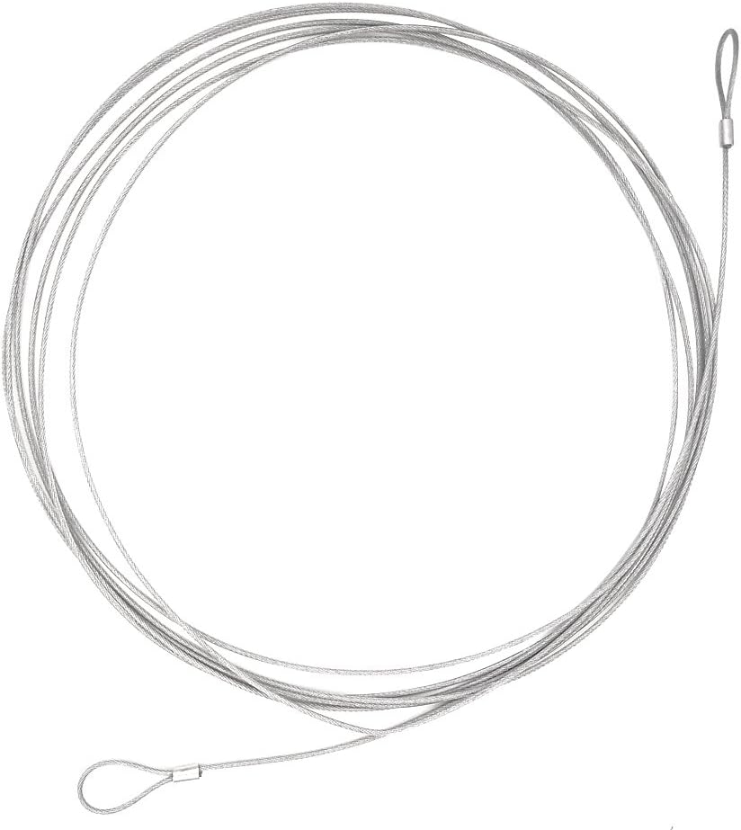 16.5Ft Security Safety Cable Luggage Lock Safety Cable Wire with Braided Steel Coated Double Loop by Ovener