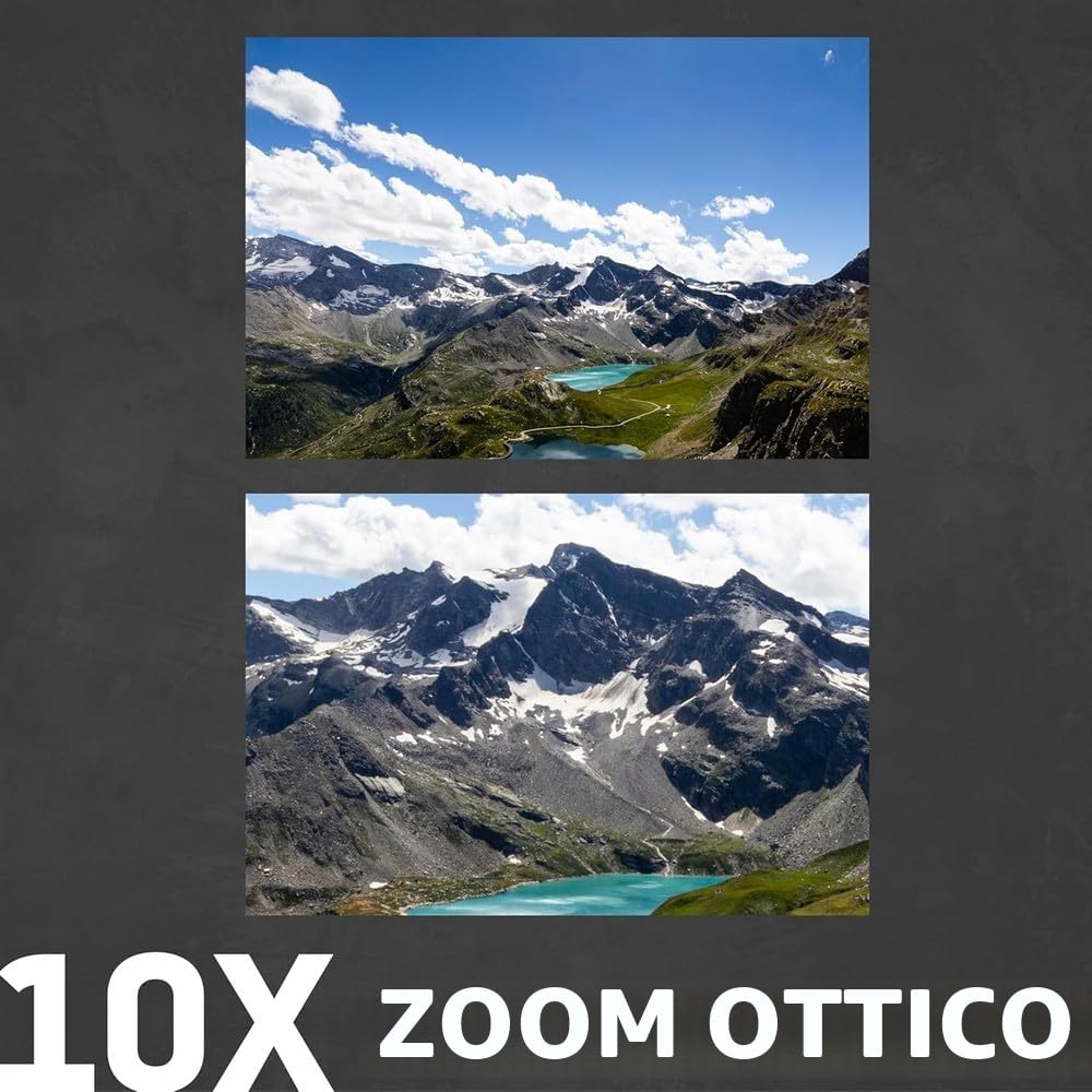 AGFA PHOTO Realishot DC9200 - Fotocamera Digitale Compatta, 24 MP, Video 4K, Zoom Ottico 10x, Schermo Doppio 2,8" + 1,54", Sensore CMOS, Stabilizzazione Immagine, Batteria al Litio - Nero