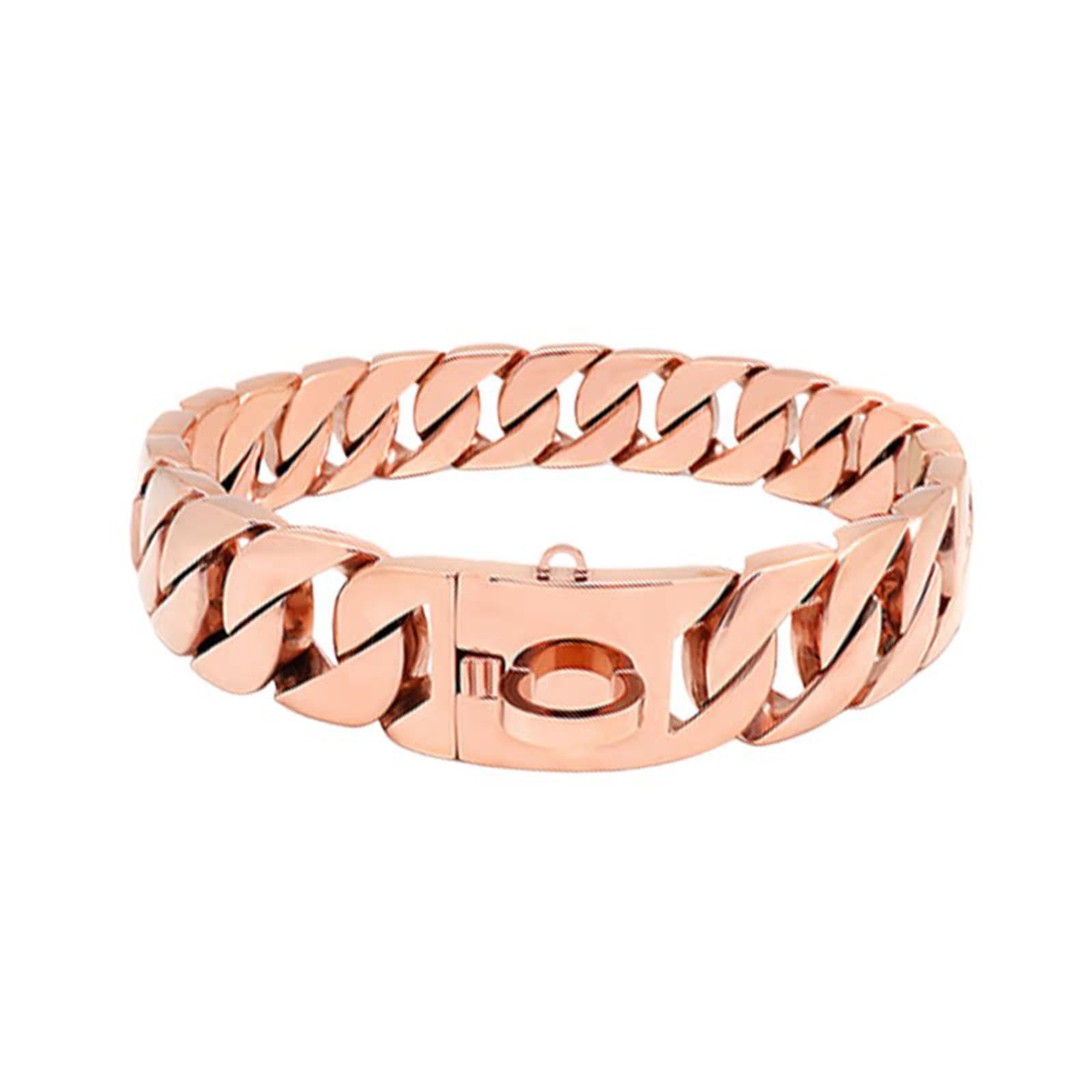 Collier chien robuste maillons cubains acier antirouille