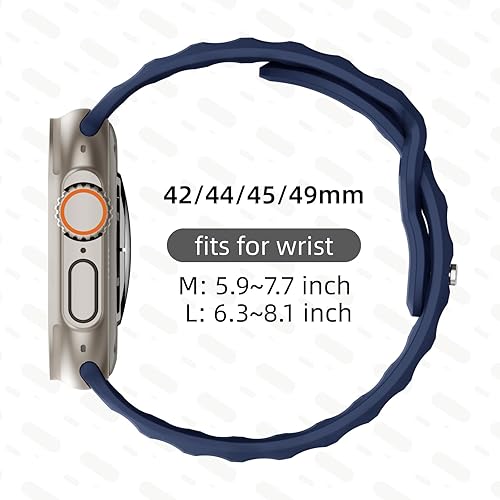 Miniatura 6 de Correa deportiva compatible con Apple Watch Ultra 2 Band de 1.929 in 1.811 in 1.772 in 1.732 in 1.654 in para hombres, correas de silicona suave