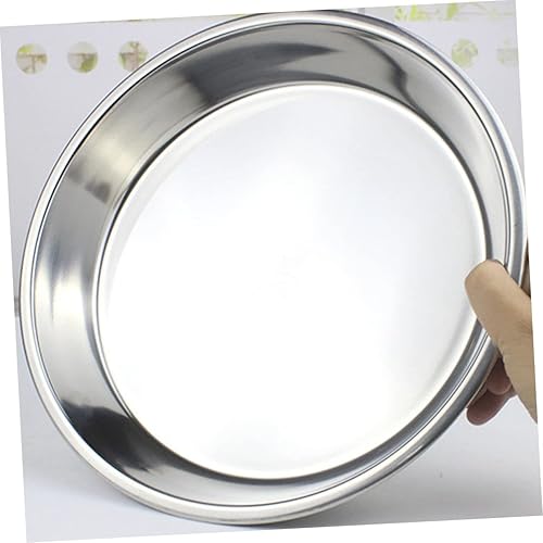 Miniatura 2 de Unomor Bandeja para hornear pasteles de acero inoxidable, plato dividido para barbacoa, plato redondo para aperitivos, bandeja de almacenamiento de