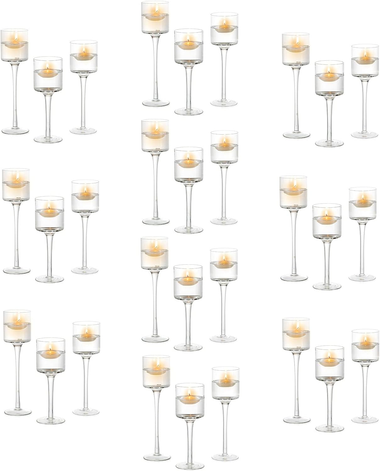 Tea Light Holder Votive Centerpieces - Glass Candle Holders Bulk for Wedding Table Centerpiece, Fit Floating Candle for Wedding Reception Decor, Home Decorations 30 PCS