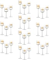 Vista 1 de Portavelas votivos para velas de té, candelabros de cristal a granel para centro de mesa de boda, vela flotante para decoración de recepción