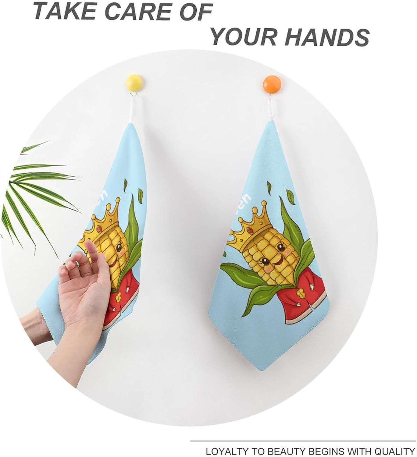 Corn Queen Towel Hand Towels Decorative Towel for Bathroom Kitchen Shower Gym 4PCS