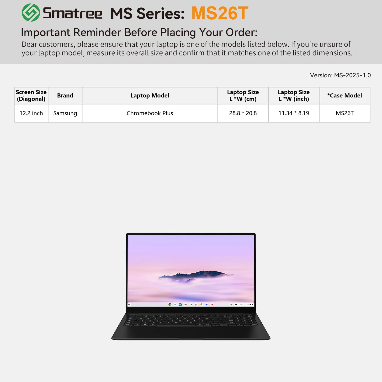 Smatree MS26T custodia rigida in EVA idrorepellente con supporto per 12,2 pollici Samsung Chromebook Plus, 12,2 pollici Samsung Chromebook Plus Notebook custodia borsa(Not per 15 pollici),verde