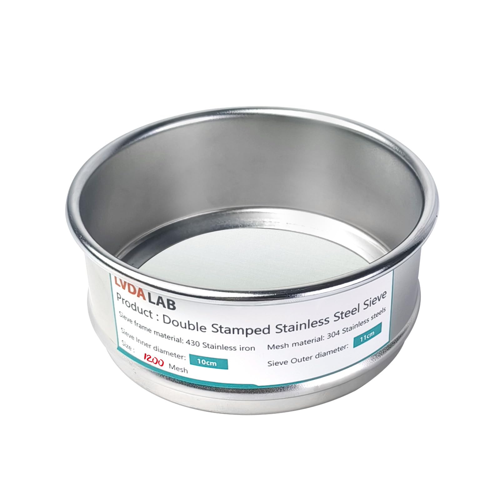 Lab Sieve Pan with Lid - Chromium Steel -18