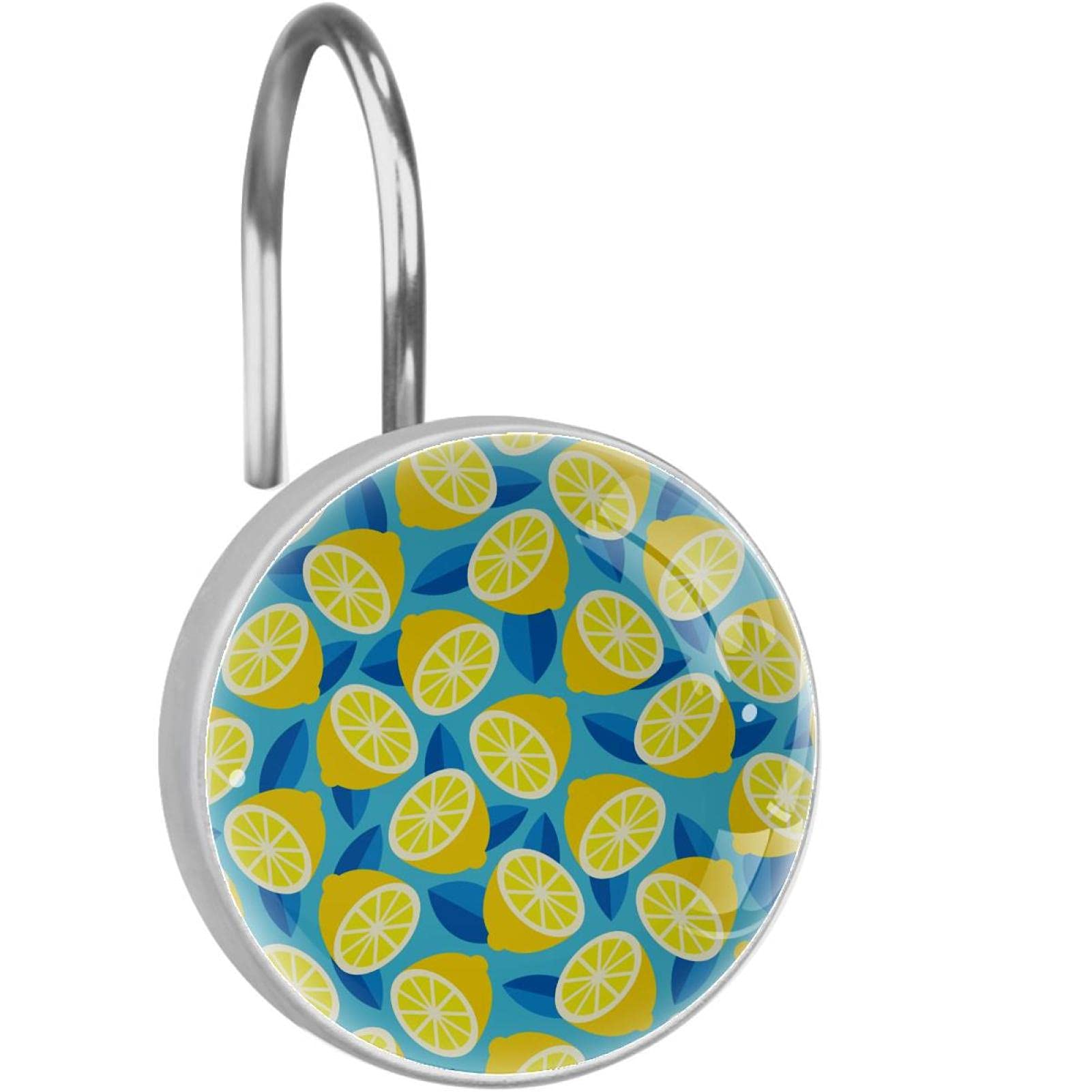 Anneaux pour rideau de douche en acier inoxydable motif agrumes pour une salle de bain vitaminée