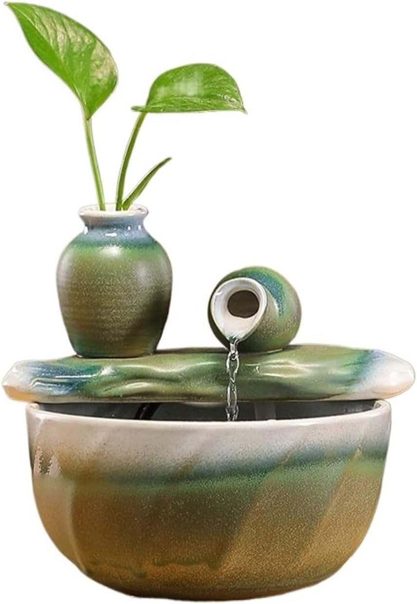 WHZHDMA Meditation Fountain Ornament Tabletop Waterfall for Inside Home Bedroom Office Relaxation for Meditation Relaxation