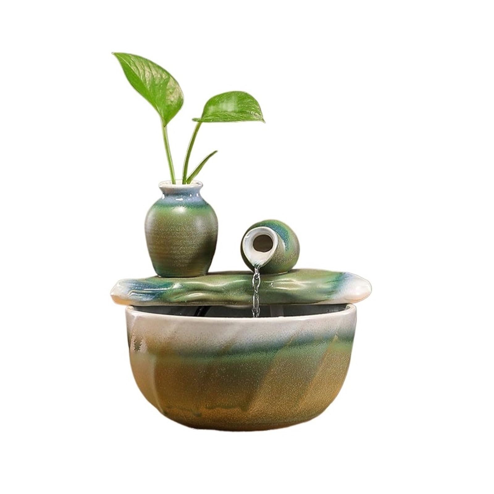 Water Feature Meditation Fountain Ornament Tabletop Waterfall for Inside Home Bedroom Office Relaxation Indoor Fountains