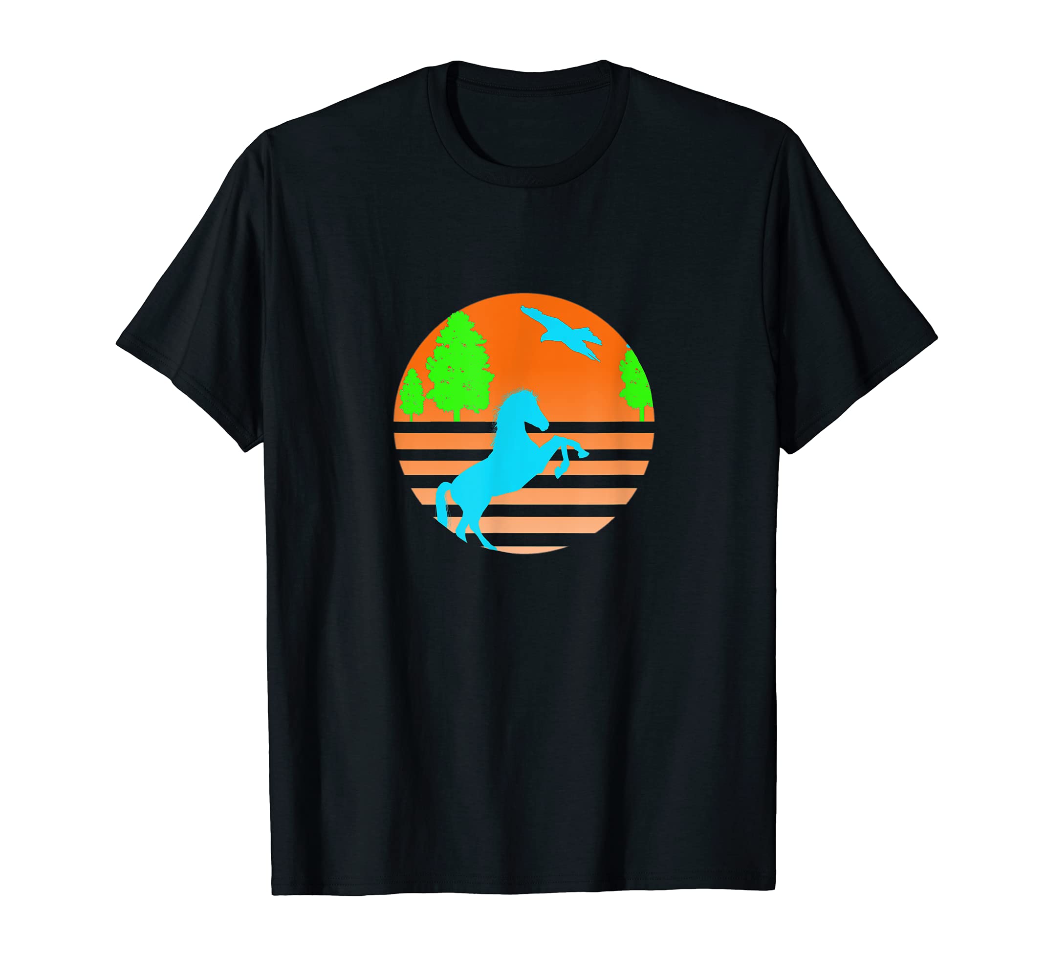 Horse Lovers Country Rural Cowboy Cowgirl Animal Wildlife T-Shirt, Black