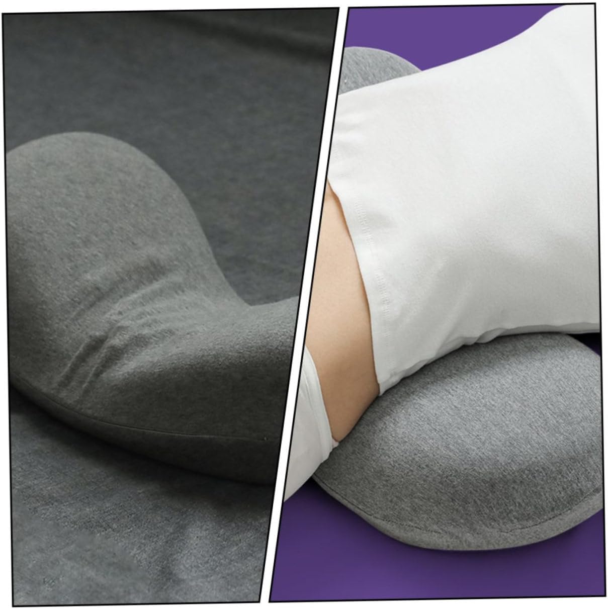 STOBAZA Lumbar Pillow for Bed Waist Pillow Lumbar Support Cushion Sleeping Grey
