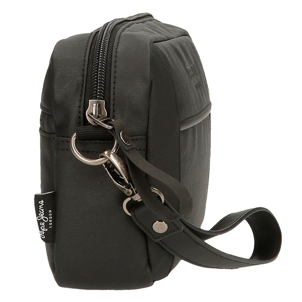 Pepe Jeans Dortmund Bolso de Mano Gris 24,5x15x6 cms Algodón, Poliéster y PU. 2,21L by Joumma Bags