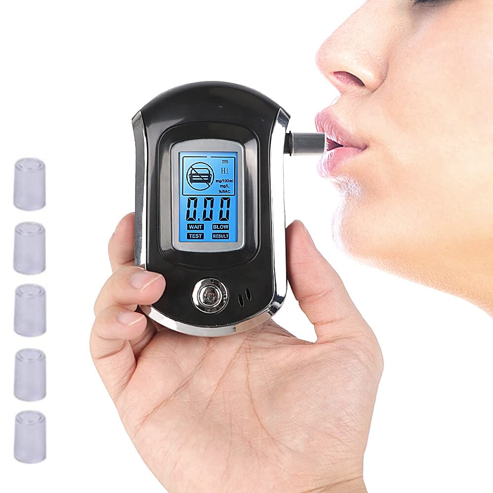 AROTEC Breath Tester, Breath Alcohol Analyzer Detector Drunk Driving Breathalyzer Portable Alcohol Tester, Backlit LCD Screen, Semiconductor Alcohol Sensor for Accurate Value