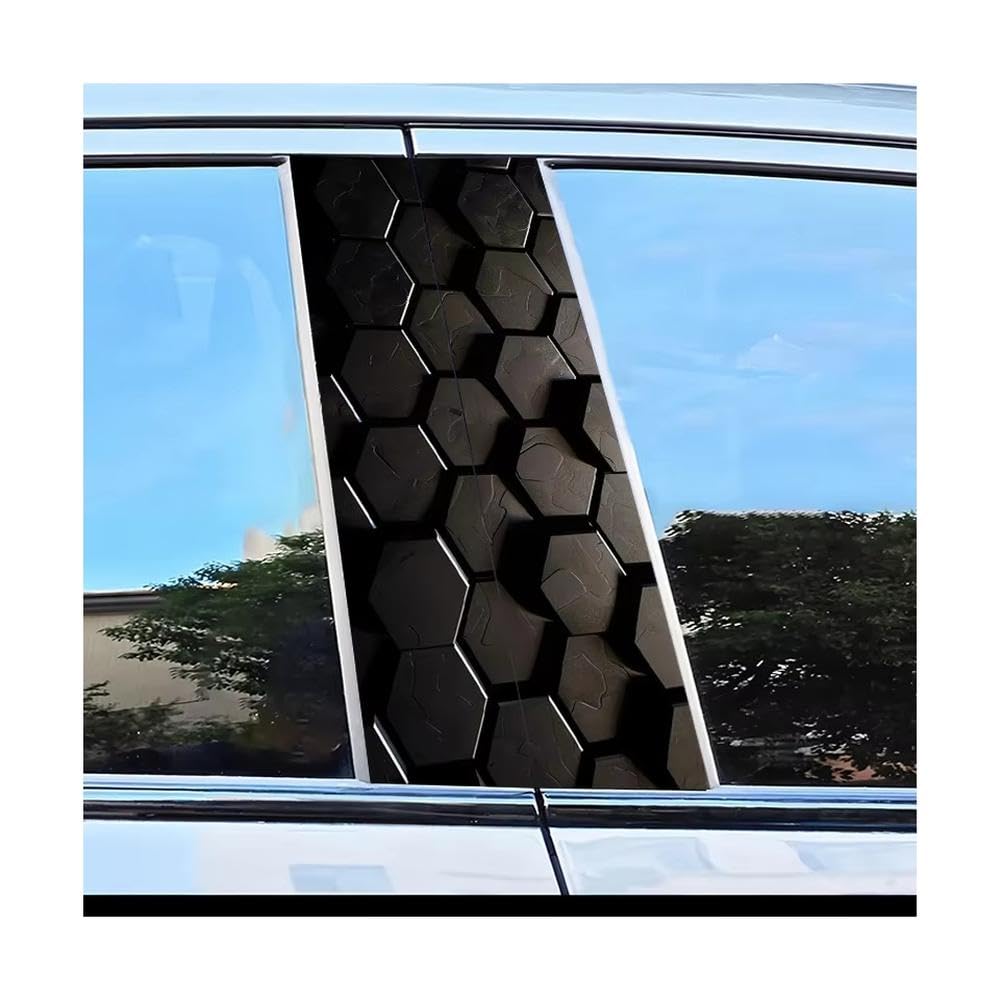 Body Parts 2 PCS Car Door Post Decals Honeycomb Pattern Scratch Resistant Film
