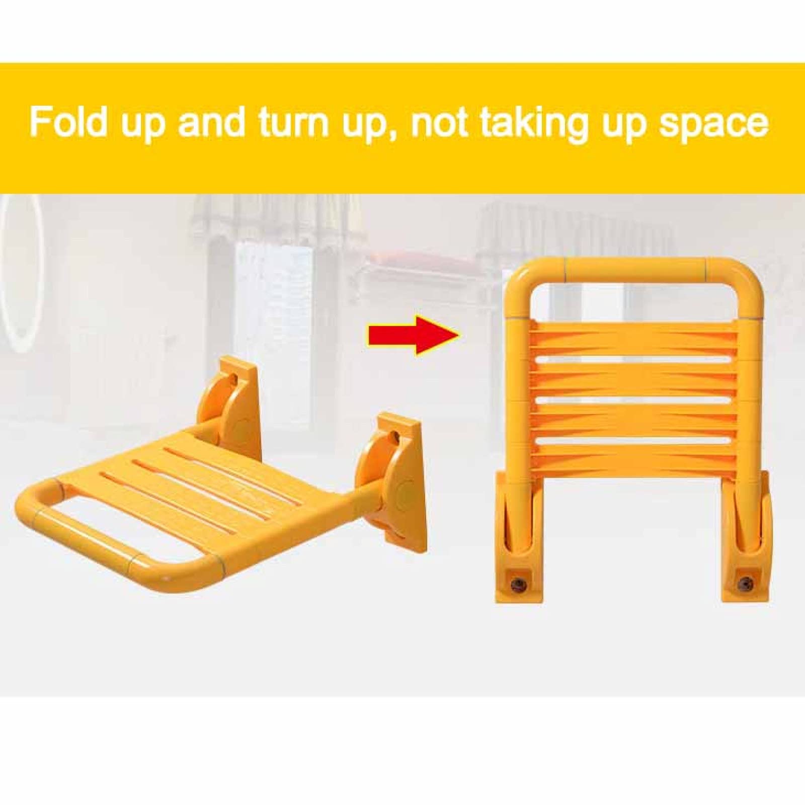 Silla de Ducha abatible para Personas Mayores, Asiento de Ducha Plegable Montaje en Pared soporta hasta 300 kg para Personas Mayores, Ancianos, discapacitados, lesionados,White