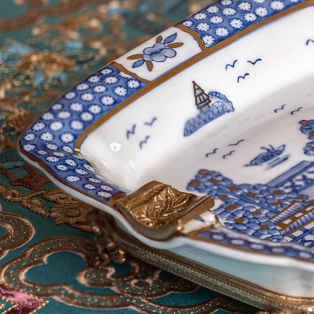 china glitter blue push down cigarette ashtray Amazon.com: JDXQBLD Ash Tray Chinese Retro Blue and White Ceramic Ashtray  with Copper Ornaments Home Luxury Living Room Ashtray Ornaments Cigarette  Tray : Home & Kitchen