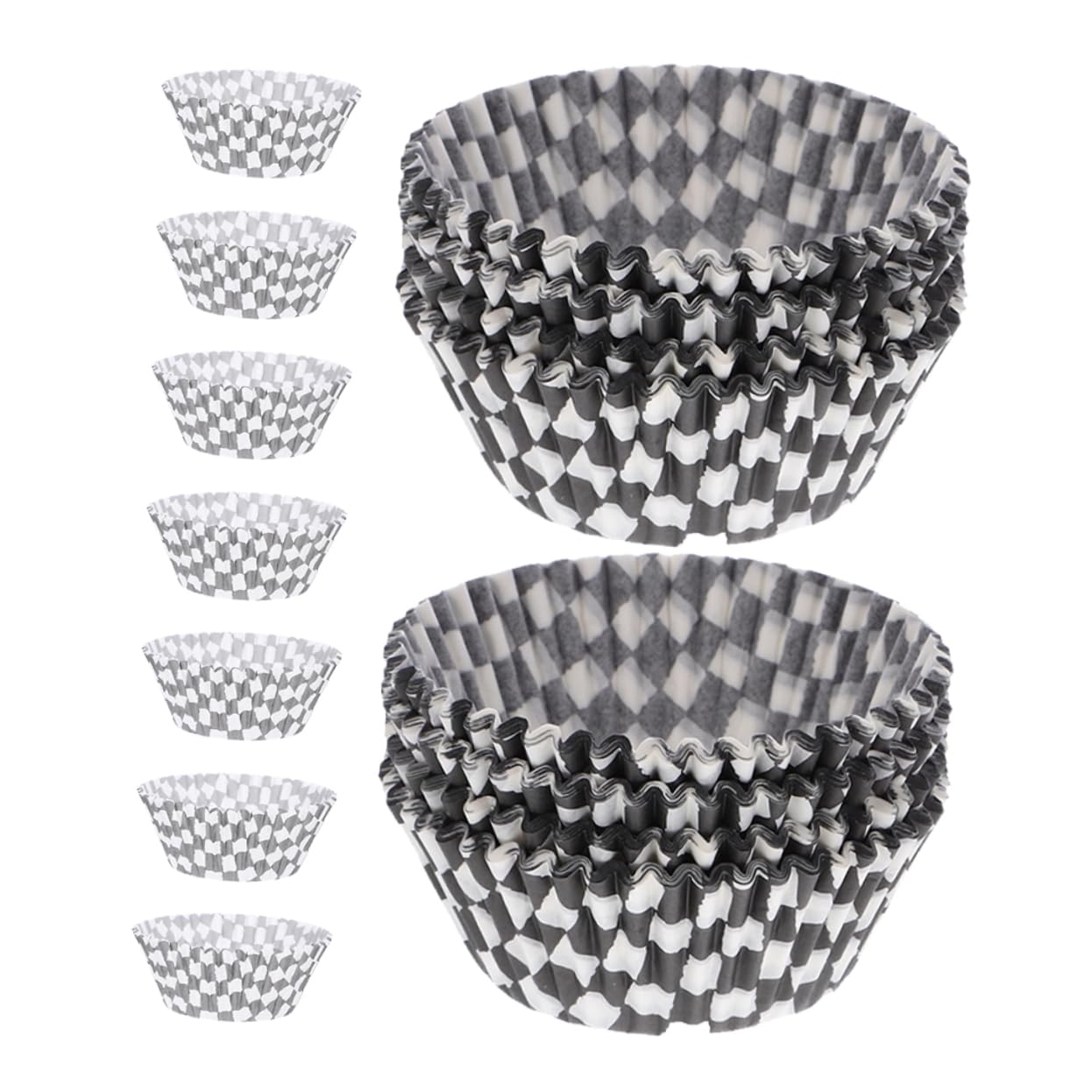 Cabilock 5 Juegos Bandeja De Pastel A Cuadros En Y Tazas De Magdalenas Moldes Para Muffins Moldes Para Pequeños Soportes Para Papel 200 Uds * 5