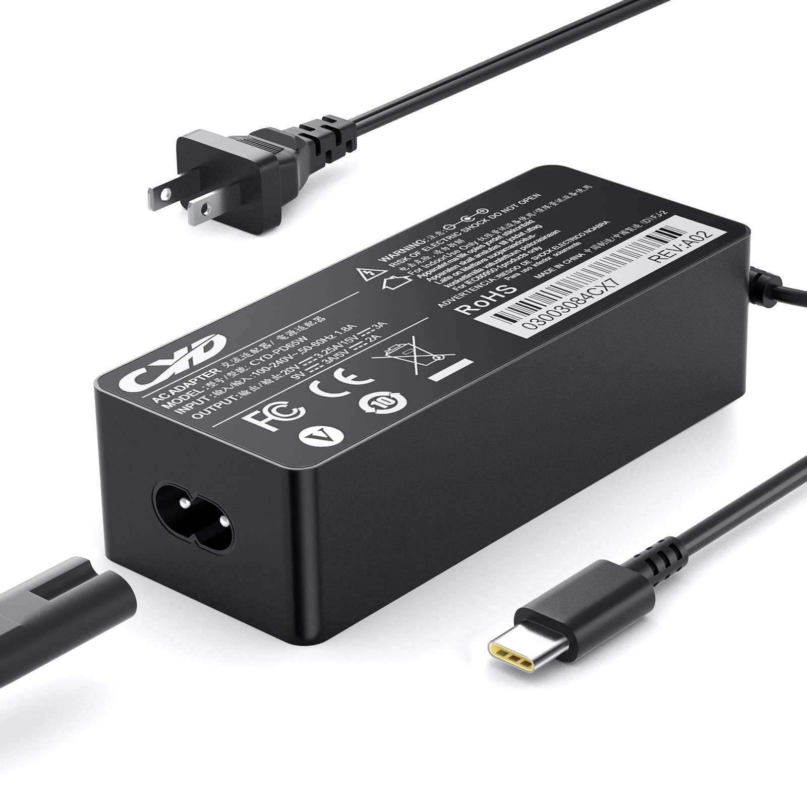 Amazon.co.jp: PD 65w Acアダプター Type-c, CYD UBS C AC アダプター 