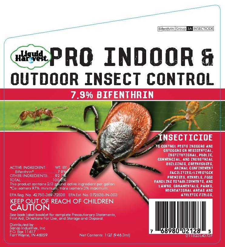 7.9% insecticida bifentrina - 32 onzas - (comparado con las marcas líderes) - Control profesional de insectos - mata al contacto - Hormigas de fuego, garrapatas y más 8