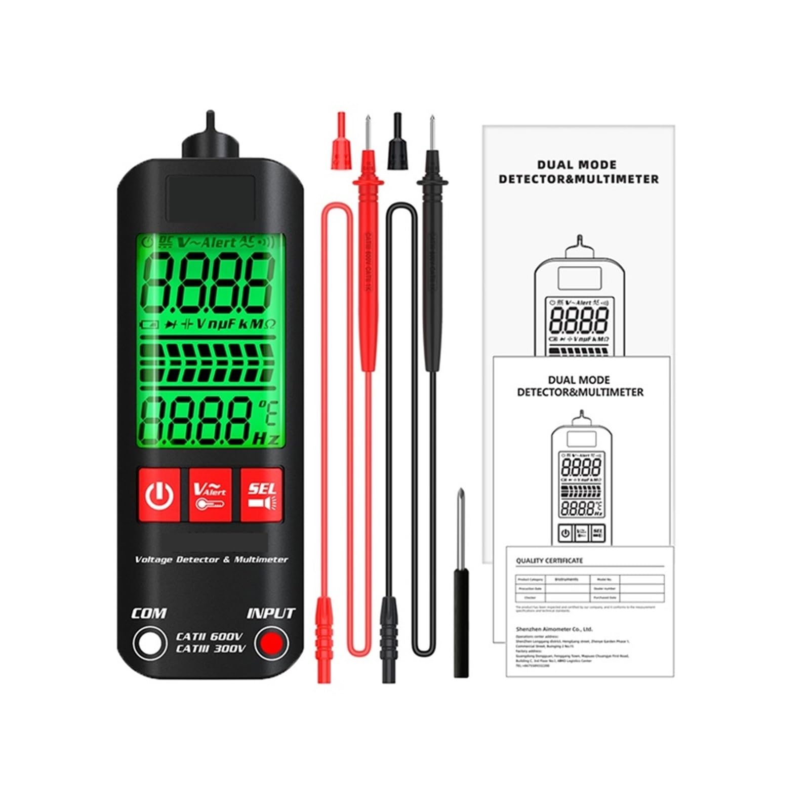 Mini Multimetro Digitale 6000 Conteggi True RMS DC AC Tester Di Tensione Di Corrente Auto Range Capacità Diodo Ohm Temp NCV(A1 Multimeter)