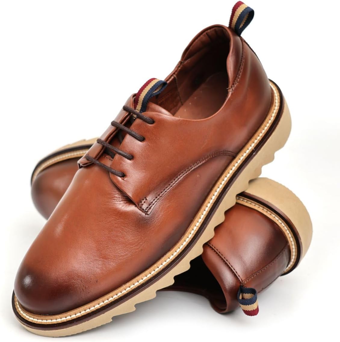 Sapato Casual Masculino Derby Tratorado Premium Couro Nobre