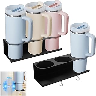 Magnetic Cup Holder for Stanley, HYLEBOR 2Pack Tumbler Organizer for 30/40 oz Stanley Cup Accessories, Disassembly Water Bottle Organizer for Refrigerator, Cabinet, Kitchen