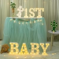 Vista 2 de 4 letras blancas cálidas con luz LED para bebé, perfecto para baby shower, cumpleaños, hogar, dormitorio, cuarto de bebé, decoración de pared