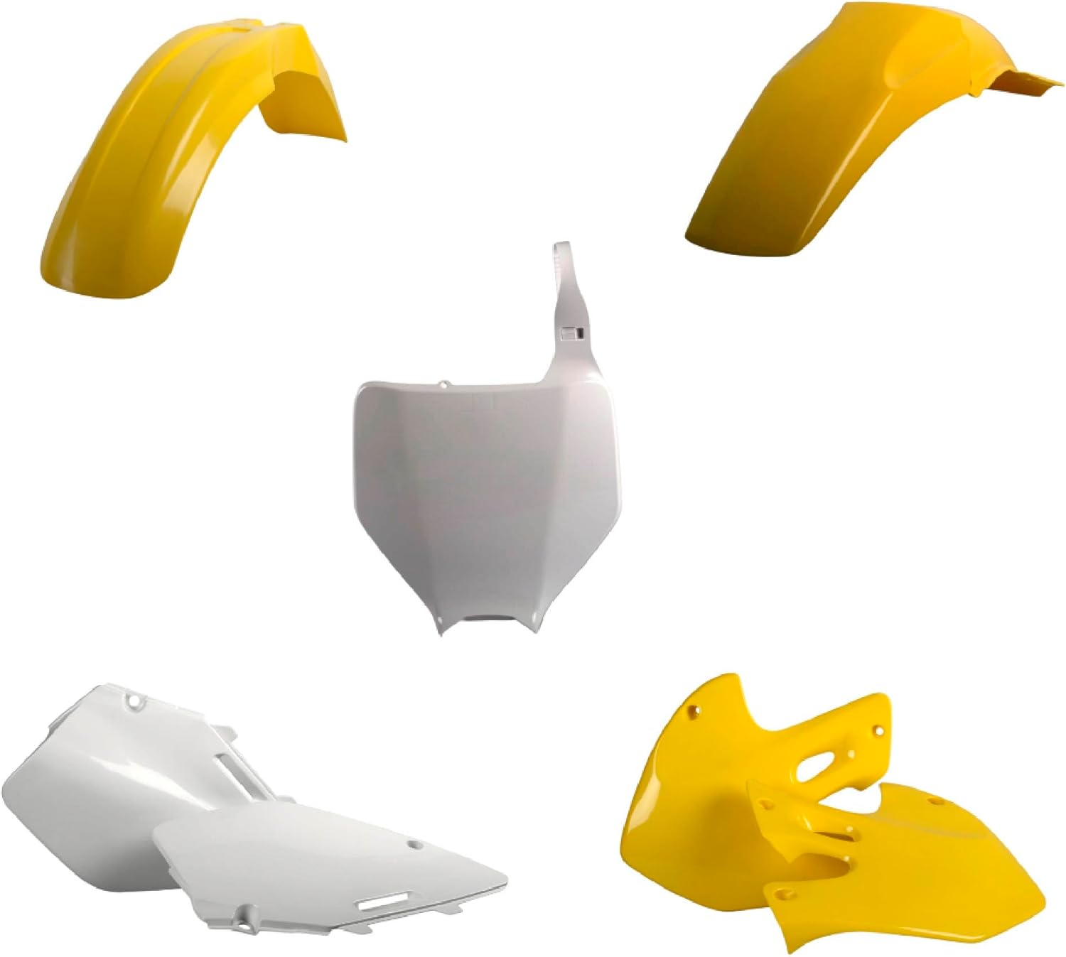 Polisport Motocross (MX) Replica Plastic Kit for Suzuki RMZ 250 (2004-06) Dirt Bike – OEM Quality, Durable, Flexible & Perfect Fit – Yellow/White