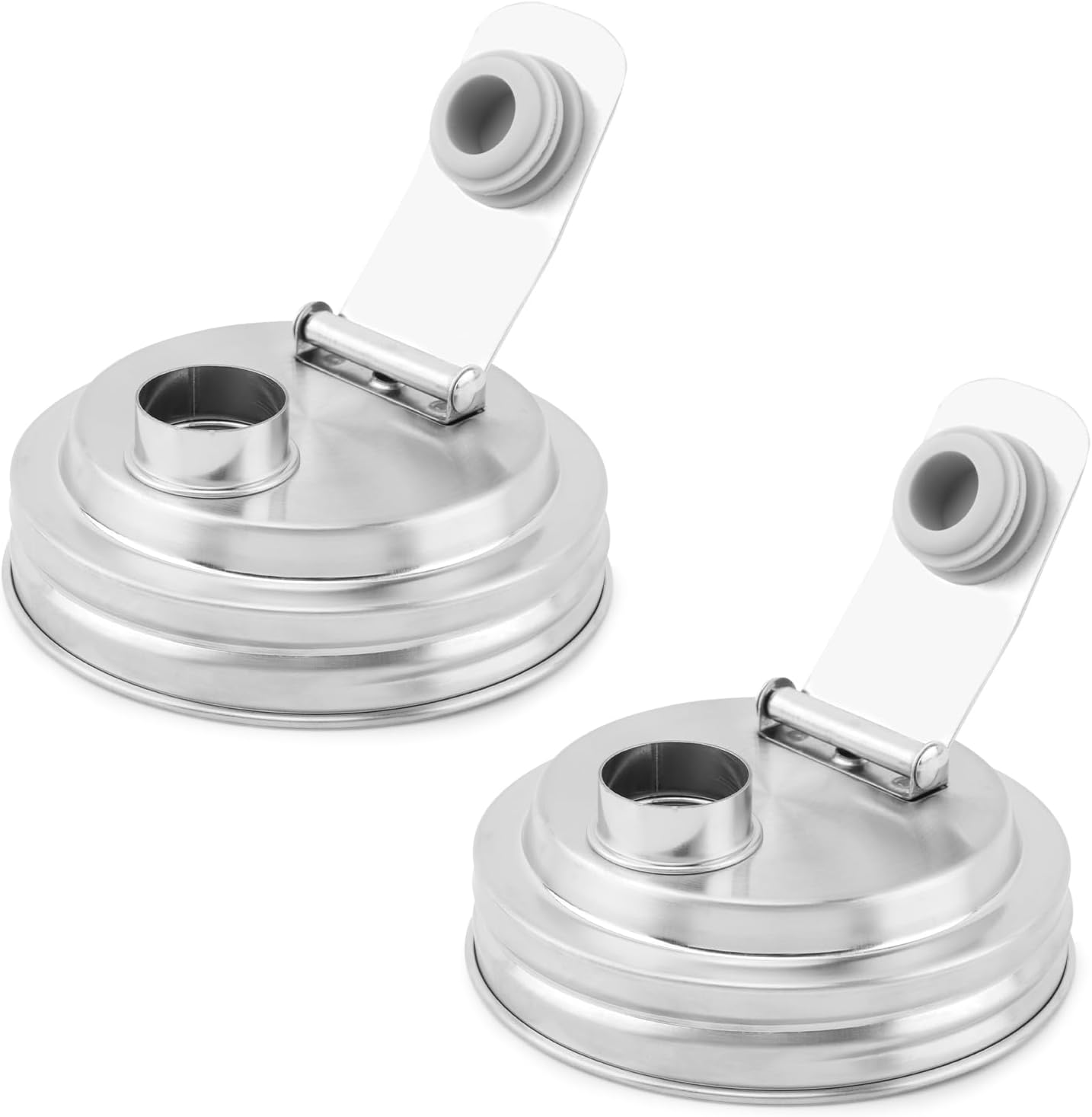 Mason Jar Pour Spout Lid Stainless Steel, 2 Pack Wide Mouth Mason Jars Lids, Anticracking Ball Wide Mouth Lid, Canning Lids for Drinking, Salad Dressing(2 Pcs) thumbnail