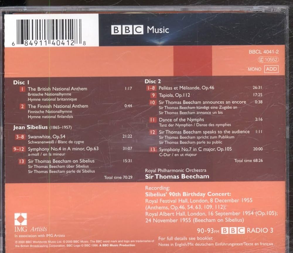Jean Sibelius, Sir Thomas Beecham, Royal Philharmonic