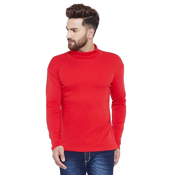 Red high neck t shirt Outlet