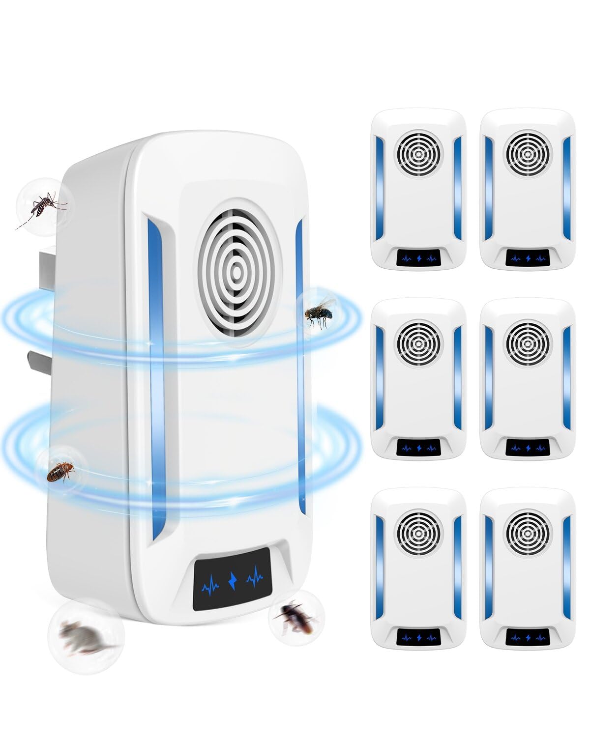 2026 Newest Powerful Ultrasonic Pest Repeller, 6 Pack Plug in Spider Repellent & Mice Repellent for Indoor Use, Electronic Pest Control for Mice, Spiders & Cockroaches, Safe for Humans & Pets (White)-image-35