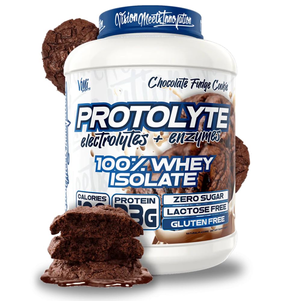 VMI Sports | ProtoLyte Whey Isolate Protein Powder | Low Calorie Whey for Weight Loss and Muscle Gain | Digestive Enzymes | Non-GMO (1.6 lb, Chocolagte Fudge Cookie)
